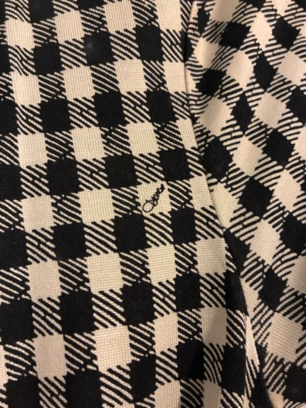 Vintage DVF Iconic Wrap Dress Checkerboard with Green Leaf Embellishments - Picture 4 of 6